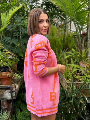 Varsity Cardigan Dress (Persimmon) by Buddy Love - theClothesRak